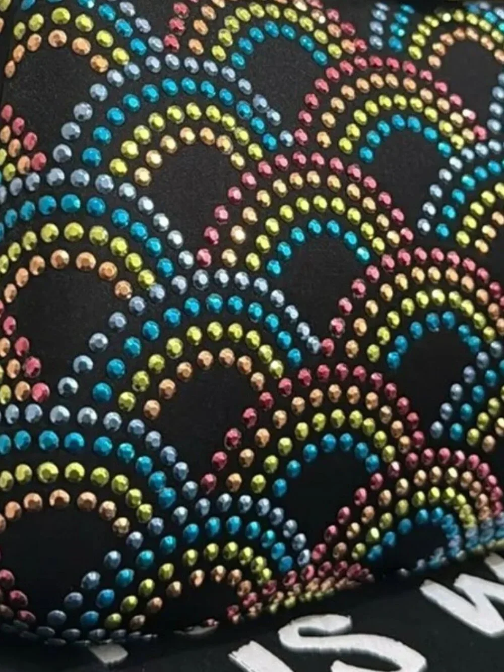 Kurt Geiger Crystal Clutch Bag Rainbow Design + Chain Shoulder Strap NWT